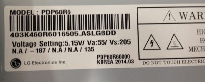 LG PDP60R6 60PB660V/60PB690V Panel