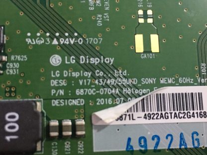 6870C-0704A SONY KD-49XE8005 T.CON BOARD - Görsel 2