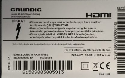 GRUNDIG 58GCU8905B SEHPA AYAĞI - Görsel 3