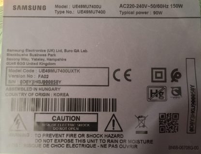 BN94-12400C BN41-02568B SAMSUNG UE49MU7400U MAİN BOARD - Görsel 3