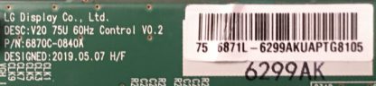 6870C-0840A 6871L-6299A SONY KD-75XH8096 T.CON KART - Görsel 2