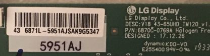 6870C-0769A 6870L-5951A PHILIPS 43PUS6504/62 T.CON BOARD - Görsel 2