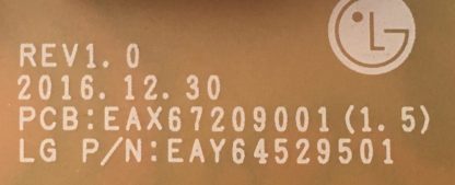 EAY64529501 EAX67209001(1.5)LGP43DJ-17U1 LG 43UK6470 POWER BOARD - Görsel 2