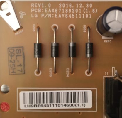 EAY64511101 EAX67189201 LG 49UJ630V POWER BOARD - Görsel 2