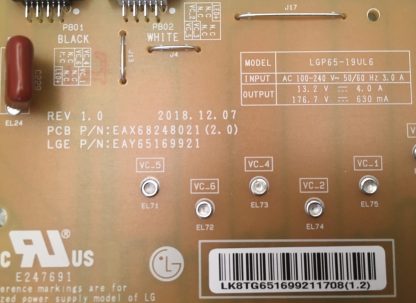 EAY65169921 EAX68248021 LG 65SM8000PLA POWER BOARD - Görsel 2