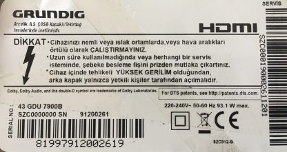 ZZY502R GRUNDIG 43GDU7900B LVDS KABLO - Görsel 3