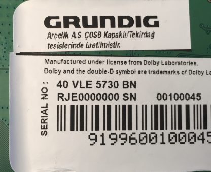 ZWU190R-6 X09ADZ GRUNDIG 40VLE5730BN MAİN BOARD - Görsel 3