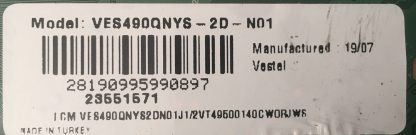 17MB130S 290817R1 1904 VESTEL 49UD8460 MAİN BOARD - Görsel 2