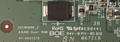 47-6021275 HV430QUBH10 VESTEL 43UD8200 T.CON BOARD - Görsel 3