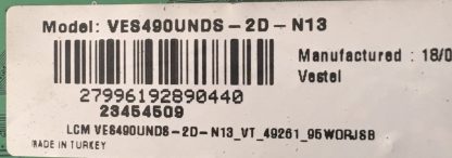 17IPS62 23477597 VESTEL 49FD7300 POWER BOARD - Görsel 3