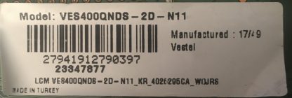 17IPS72 190216R3A 23322399 VESTEL 40UB6300 4K POWER BOARD - Görsel 4