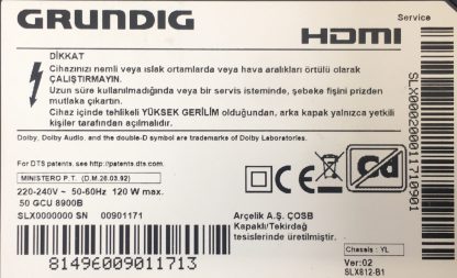 GRUNDIG 58GCU8905B SEHPA AYAĞI - Görsel 5