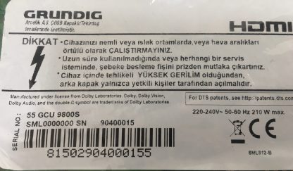 GRUNDIG 55GCU9800S SEHPA AYAĞI - Görsel 3