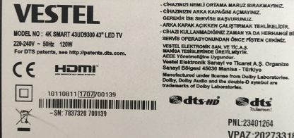 VESTEL 49UD9300 SEHPA AYAĞI - Görsel 2
