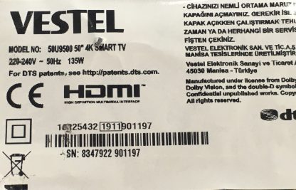 17IPS72 170818R4 23521004 VESTEL 50U9500 4K POWER BOARD - Görsel 4