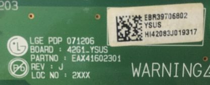 EBR39706802 EAX41602301 LG 42PG3000 YSUS BOARD - Görsel 2