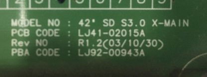 LJ41-02015A LJ92-00943A SAMSUNG 42SD S3.0 X-MAİN BOARD - Görsel 2