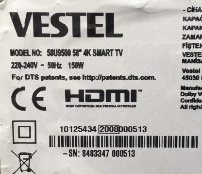 17MB230 260319R2 VESTEL 58U9500 4K SMART MAİN BOARD - Görsel 5