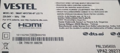 VESTEL 40FD7300 48FD7300 49UB8300 SEHPA AYAĞI - Görsel 3