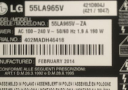 LG 55LA965V SEHPA AYAĞI - Görsel 3