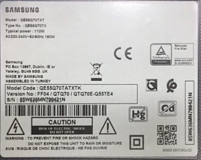 CY-RT055FGLV5H BN95-06701A SAMSUNG QE55Q70TATXTK PLEKSİ