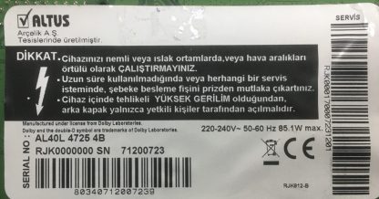 SW40D09L-ZC21AG-04 7765-640000-L060 ALTUS AL40L4725 4B LED BAR - Görsel 4