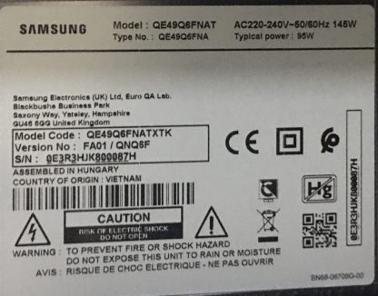 SAMSUNG QE49Q6FNATXTK PLEKSİ
