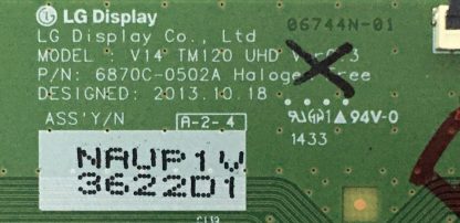 6870C-0502A V14 TM120 UHD PHILIPS 49PUS7909/12 T.CON BOARD - Görsel 2