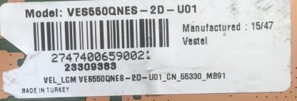 15Y55FU11APCMTA3V0.0 LMC550FN04-R VESTEL 55UA8900 T.CON BOARD - Görsel 3