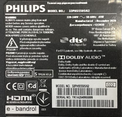 GJ-2K17-CSP-315 Pitch 109-V2.1 01T38-D PHILIPS 32PHS5505/62 LED BAR - Görsel 4