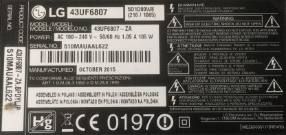 6922L-0146A 6916L-2172A LG 43UF7787 LED - Görsel 2