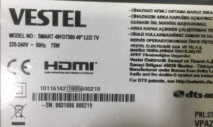RCA4995 30092062 VESTEL 40FD7300 49UB8300 48FD7300 55UA8300 KUMANDA - Görsel 2