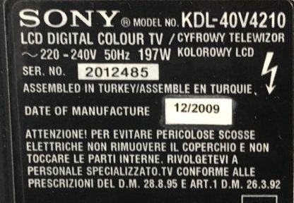 1-876-467-21 A1556720A SONY KDL-40V4230 POWER BOARD - Görsel 5
