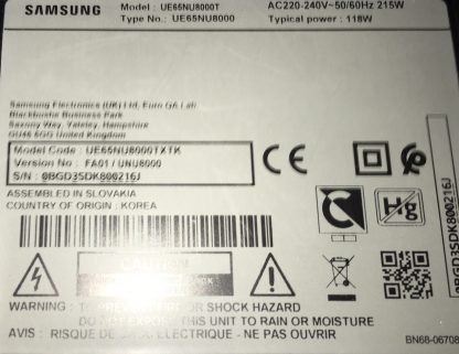 SAMSUNG UE65NU8000TX SEHPA AYAĞI - Görsel 2