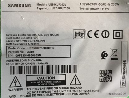 BN94-10827L BN41-02528A SAMSUNG UE55KU7350U MAİN BOARD - Görsel 5