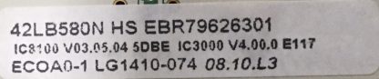 EBT63995303 EBT62987238 EBR79626301 EBU63475401 EBU62943202 EAX65610906 LG 42LB580N MAİN BOARD - Görsel 3