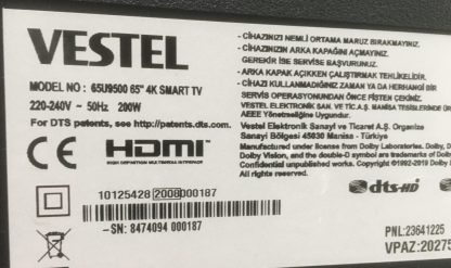 RC43160N/30107407 VESTEL 55UA9600 KUMANDA - Görsel 3