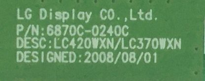 6870C-0240C LG 37LH2000 T-CON BOARD - Görsel 2