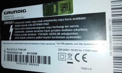 ZGF190R-6 V-0 VG3AAZ GRUNDIG Rio 55CLX7745AP MAİN BOARD - Görsel 4