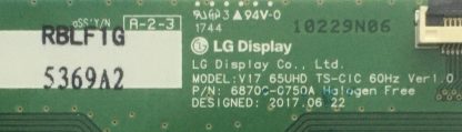 6870C-0750A 6871L-5629A LG 65UJ750V T.CON BOARD - Görsel 2