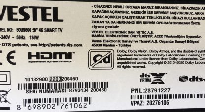 VESTEL 50U9600 SEHPA AYAĞI - Görsel 4