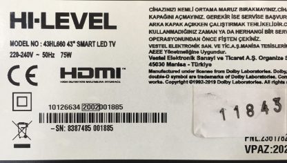 VESTEL HI-LEVEL 43HL660 43 SEHPA AYAĞI - Görsel 4