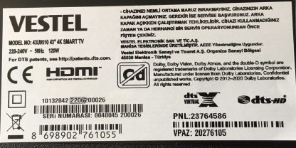 VESTEL 55UA9600 SEHPA AYAĞI - Görsel 8