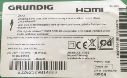 5800-R58U20-0P10 VER00.02 GRUNDIG 58GEU8910B BUTON - Görsel 3