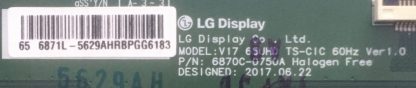 6870C-0750A 6871L-5629A LG 65UJ750V T.CON BOARD - Görsel 3