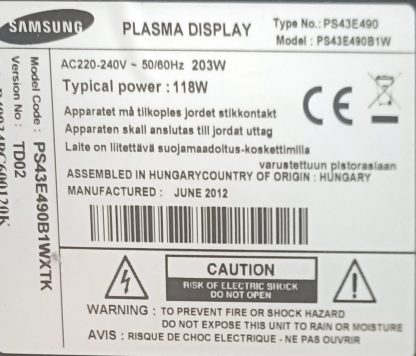 LJ41-10136A LJ92-01854A 43EH_YM SAMSUNG  PS43E450A1WXTK Y.SUS BOARD - Görsel 3