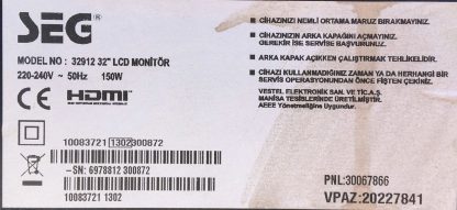 17MB48-1.1 10076017 23034214 VESTEL SEG 32912 32 MAİN BOARD. - Görsel 2