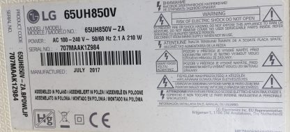 6922L-0195A LG 65UH850V BACKLİGHT - Görsel 4