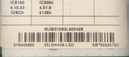 EBT62225723 EBT62225721 EAX64307906 LG 55LM640S MAİN BOARD - Görsel 2