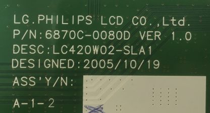 6870C-0080D LG 42LB1R T-CON BOARD - Görsel 2